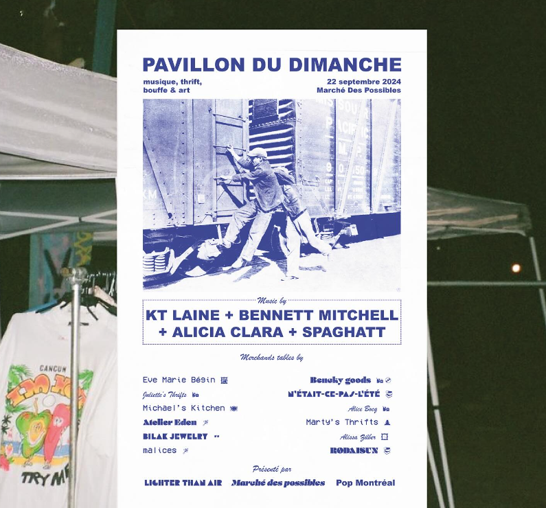 Le Pavillon du Dimanche: 22 septembre 🎺 Like last year, on se fait plaisir pour une fin d'été avec de la bonne musique, de la bonne bouffe, de l'art et des thrifts qui nous font du bien 🎪

Gros merci to <a href="/Ubisoftmtl/">Ubisoft Montréal</a> for their continued support of Marché des Possibles