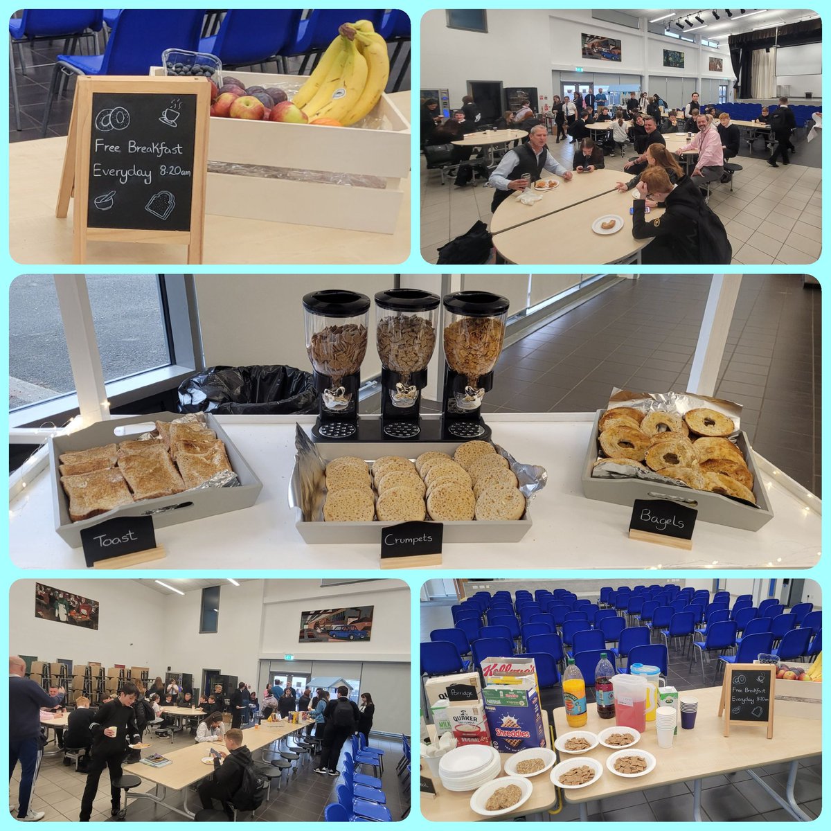 It's been a wonderful start to our Magic Breakfast this week 🍞🥯🙌 Lovely to see pupils and staff enjoying breakfast together.  All pupils welcome 💛. What  a great way to start to your day!! 😋😁 #schoolcommunity #readytolearn #nutritiousfood <a href="/LinwoodHigh/">Linwood High School</a>
