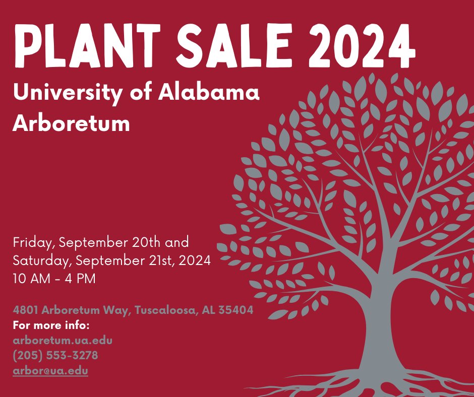 Support the UA Arboretum by coming to their events! The plant sale will be this Friday-Saturday, 9/20-21, and the insect night walk will be Thursday, 9/26.