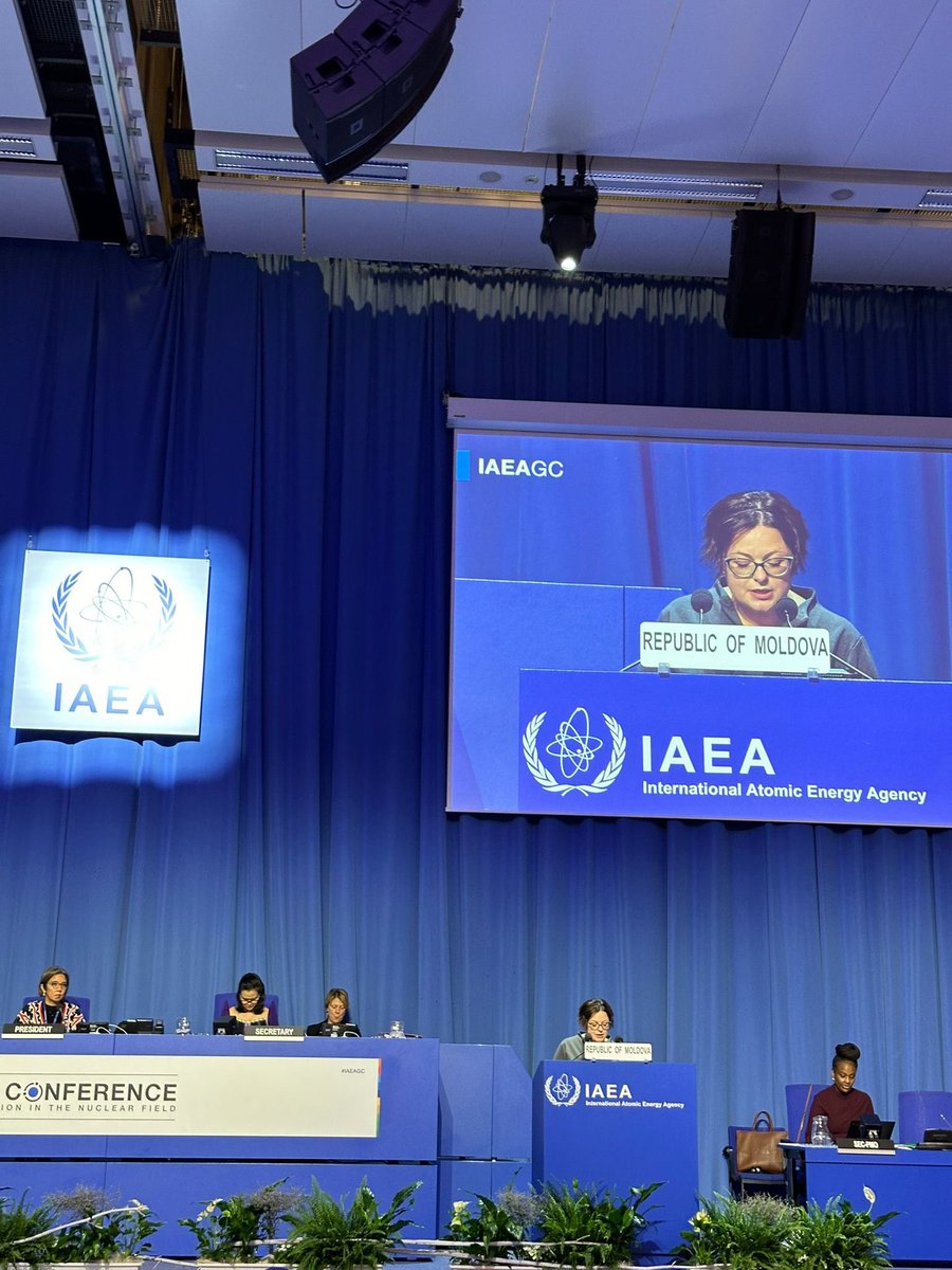 🇲🇩Amb. Victoria Roșa addressed #IAEAGC68, reaffirming Moldova's commitment to nuclear safety and the peaceful use of nuclear energy. Moldova remains an active partner in #IAEATechnicalCooperation, with new projects in healthcare and radioactive waste management. #NuclearSecurity