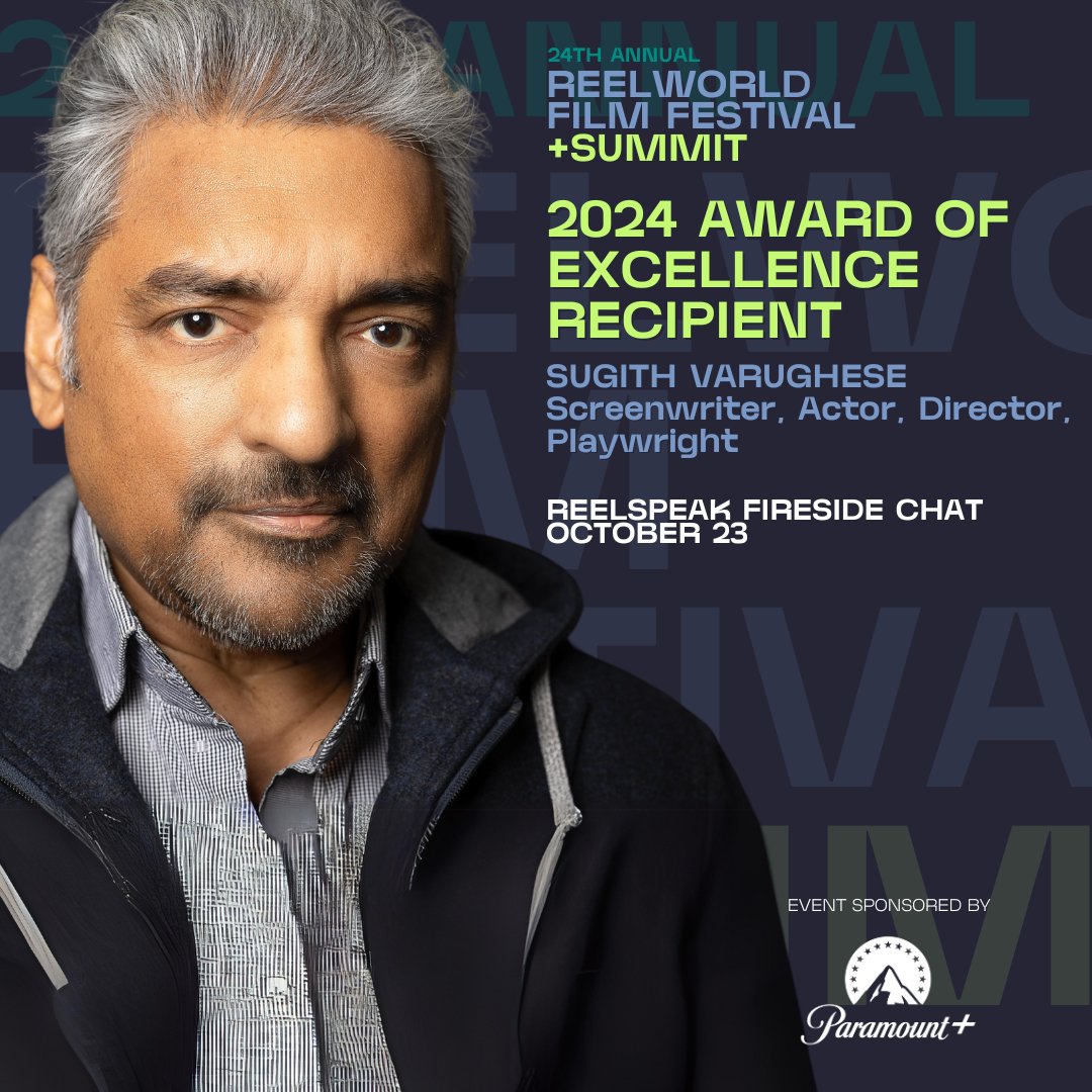 We are thrilled to recognize @SugithVagrughese as our 2024 Reelworld Award of Excellence recipient! 🎉 Join us on October 23 at the #reelworldsummit for a special luncheon and fireside chat to learn more about his journey and impact!

Get your pass now at l8r.it/WNpX