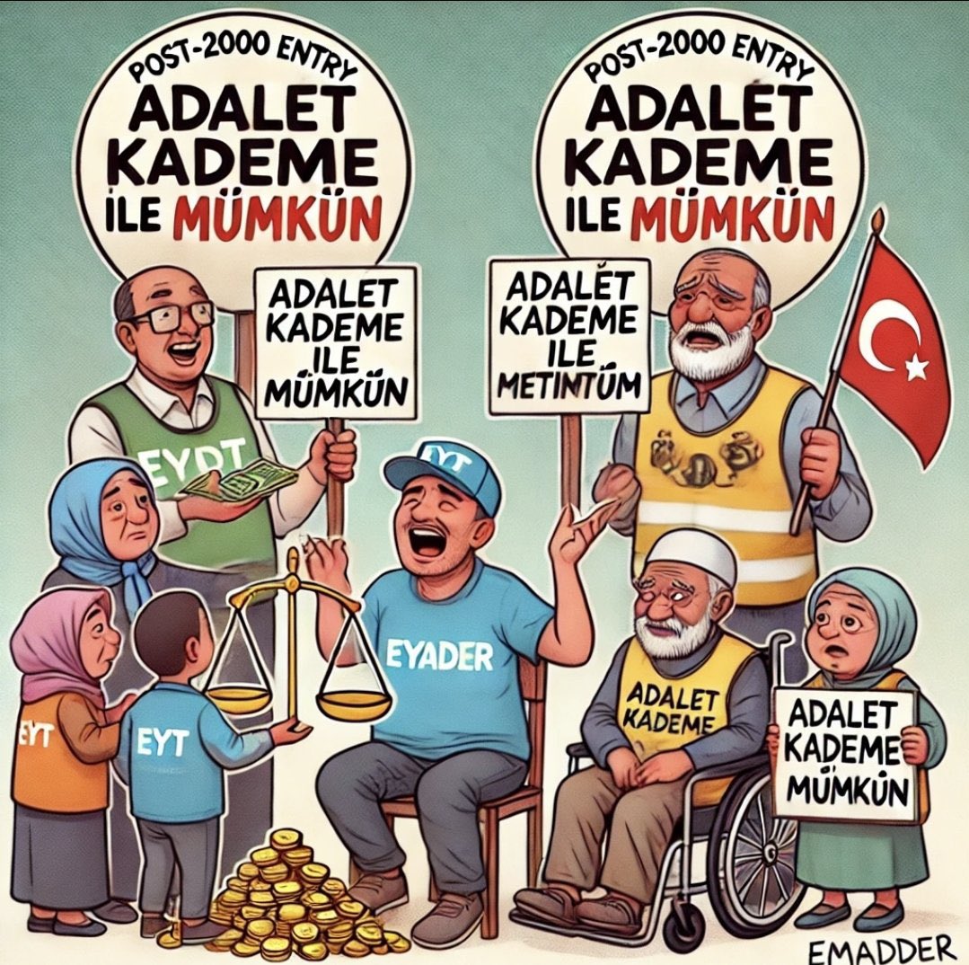 2000 sonrası SGK girişi olanlar, aynı şartlarda yıllarca çalıştı, prim ödediler.Ancak emeklilik hakkından mahrum kaldılar.<a href="/EmadDernegi/">EMEKLİLİKTE ADALET DERNEĞİ ⚖️</a> 
#AdaletKademeİleMümkün