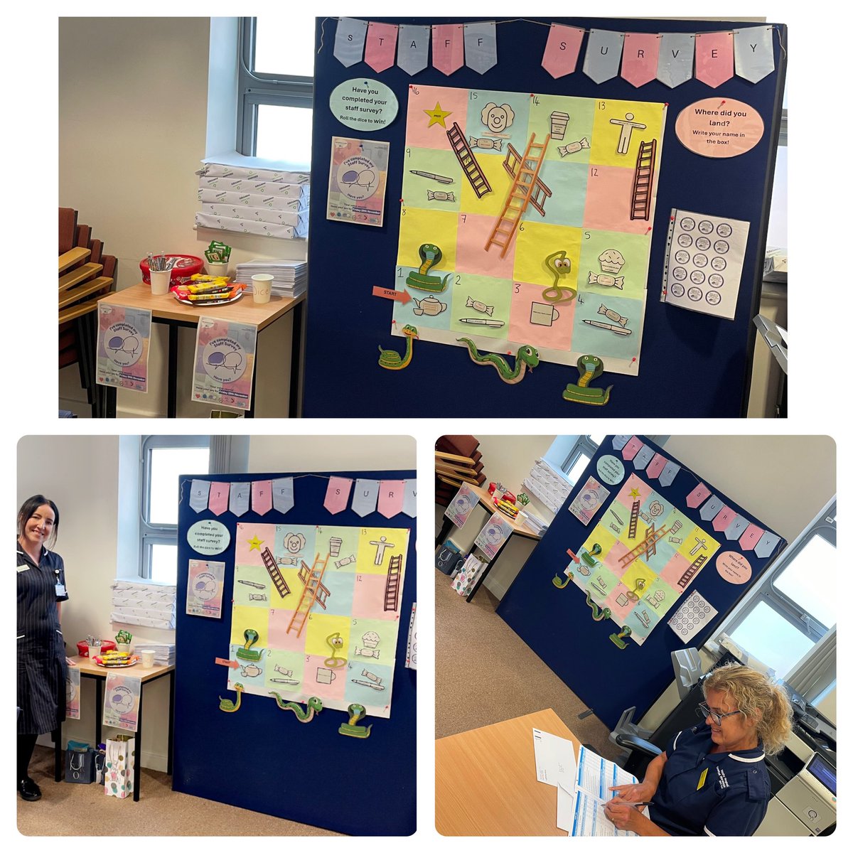 Team specialist medicine staff survey station has landed… 
Come and roll the dice… 🎲🎲
You have to be in it to win it! 🏆
#NSS24 #yourvoicecounts #nhsstaffsurvey #teamuhcw <a href="/nhsuhcw/">UHCW NHS Trust</a>