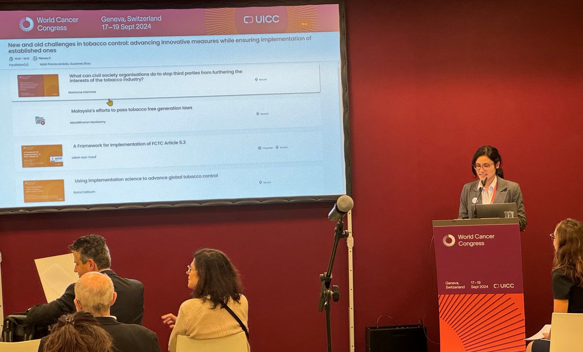 McCabe Centre for Law & Cancer (@mccabe_centre) on Twitter photo Suzanne Zhou currently chairing a session with <a href="/theNCI/">National Cancer Institute</a> on future directions in tobacco law & policy, exploring new & old challenges in #tobaccocontrol <a href="/MarianneHammer/">Mariana Henriques</a> <a href="/lekanayoyusuf/">Lekan Ayo-Yusuf</a> M. Parascandola M. Manusamy R. Salloum <a href="/zhousuzanne/">Suzanne Zhou</a>
#WCC2024 Suzanne Zhou currently chairing a session with <a href="/theNCI/">National Cancer Institute</a> on future directions in tobacco law & policy, exploring new & old challenges in #tobaccocontrol <a href="/MarianneHammer/">Mariana Henriques</a> <a href="/lekanayoyusuf/">Lekan Ayo-Yusuf</a> M. Parascandola M. Manusamy R. Salloum <a href="/zhousuzanne/">Suzanne Zhou</a>
#WCC2024