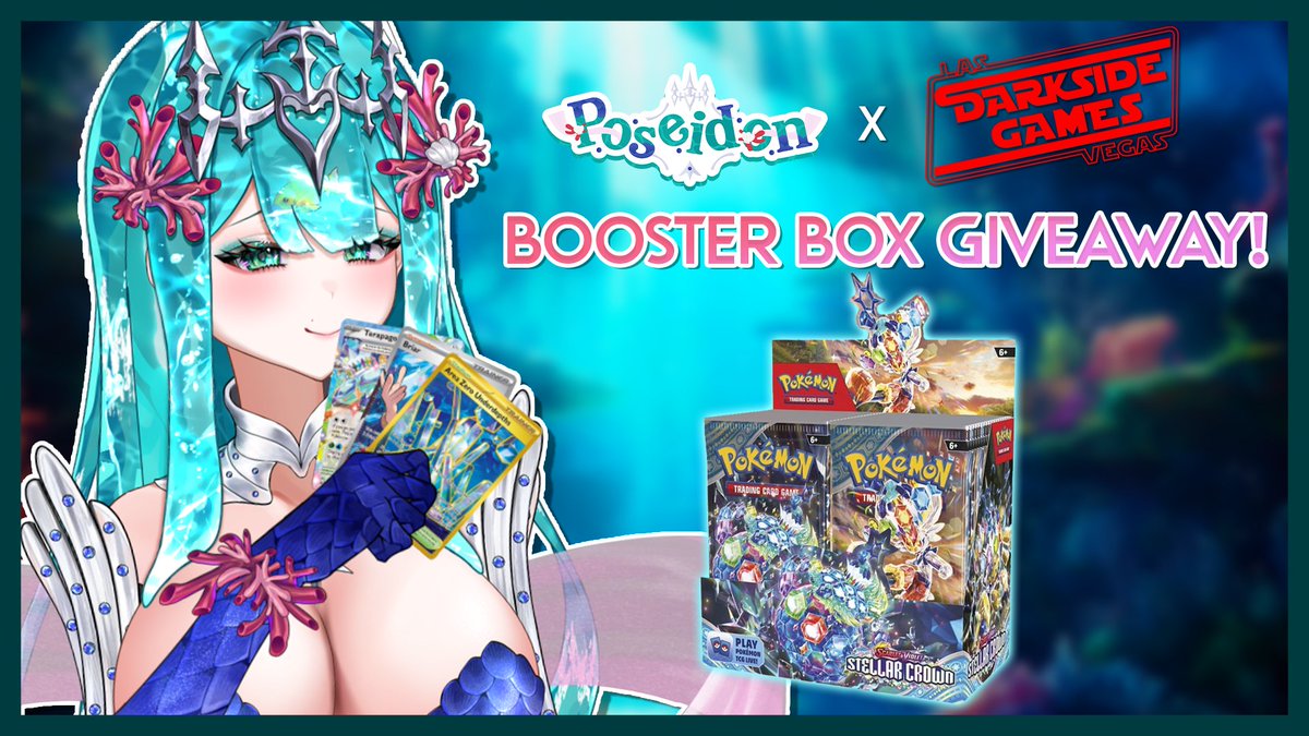 PoseidonMythos's tweet image. 🔱 POKEMON TCG STELLAR CROWN BOOSTER BOX GIVEAWAY! 🔱

One lucky winner will be receiving a Pokemon TCG Stellar Crown booster box courtesy of @darksidegameslv!

In order to enter you must:
✅ Follow @PoseidonMythos and @darksidegameslv.
✅ Like and retweet.
✅ Comment your…