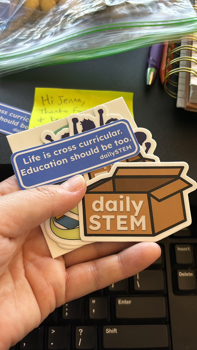 Jenna Mercury ➡️ Bluesky! @science4UsSays (@science4ussays) on Twitter photo 🔥Waaaayyy wicked love my new “slaps!” (Apparently kids now call them that!) Can’t wait to “slap” them on my computer 💙 Thank you <a href="/dailystem/">dailySTEM Chris Woods</a> for the fun snail mail! 🐌!
#wednesdaythought “Life is cross curricular…” 💥BOOM!💥 🔥Waaaayyy wicked love my new “slaps!” (Apparently kids now call them that!) Can’t wait to “slap” them on my computer 💙 Thank you <a href="/dailystem/">dailySTEM Chris Woods</a> for the fun snail mail! 🐌!
#wednesdaythought “Life is cross curricular…” 💥BOOM!💥
