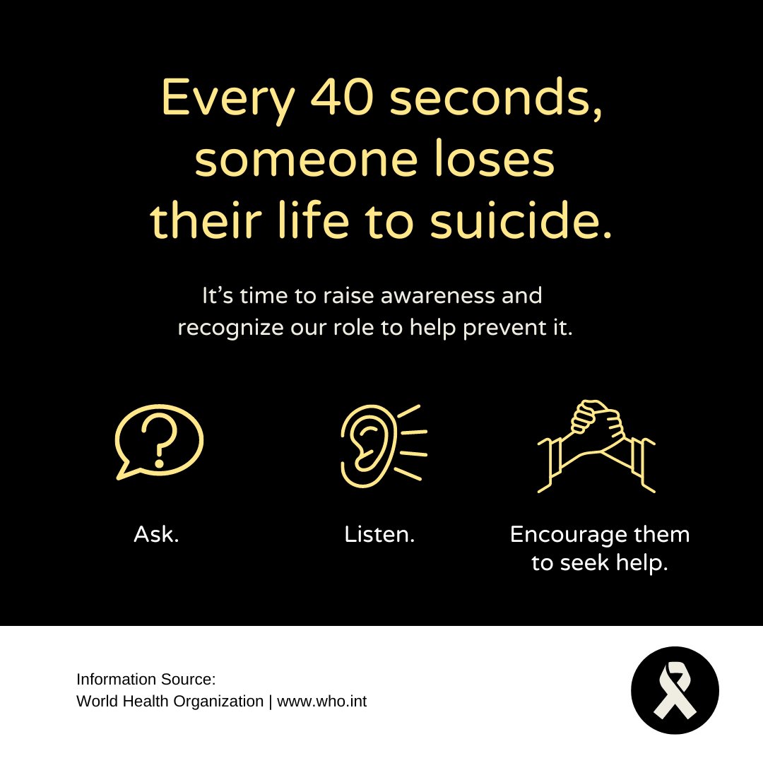 September is Suicide Awareness Month. 🧠💜 Let’s break the silence and offer a hand to those in need. Remember, reaching out for help is a sign of strength, not weakness.

💬 National Suicide Prevention Lifeline: 988 🌐

Together, we can make a difference