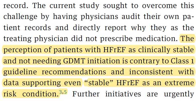 Steve Greene (@sjgreene_md) on Twitter photo Costs? Intolerance? Inertia? Other? Primary reason for gaps in #GDMTworks endlessly debated.
🤔What if we had US physicians audit their own patient charts & report *WHY* they didn’t prescribe #GDMT for #HFrEF in each case?
🚨 Results in <a href="/JACCJournals/">JACC Journals</a>
jacc.org/doi/epdf/10.10… Costs? Intolerance? Inertia? Other? Primary reason for gaps in #GDMTworks endlessly debated.
🤔What if we had US physicians audit their own patient charts & report *WHY* they didn’t prescribe #GDMT for #HFrEF in each case?
🚨 Results in <a href="/JACCJournals/">JACC Journals</a>
jacc.org/doi/epdf/10.10…
