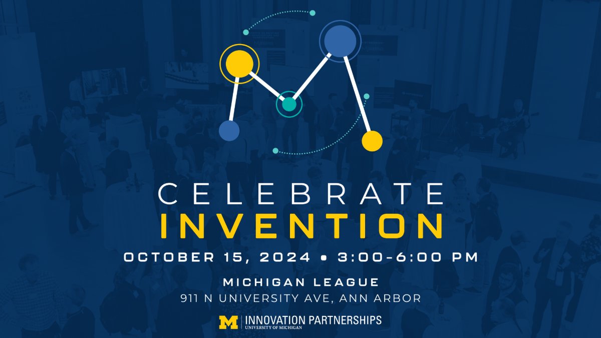 Weil Institute for Critical Care Research (@umichweil) on Twitter photo Registration is now open for Celebrate Invention 2024, <a href="/INNOVPARTNER/">Innovation Partnerships</a>’s premiere event celebrating <a href="/UMich/">University of Michigan</a> inventors and the growing impact of U-M innovations! This event will take place Tuesday, Oct. 15 from 3-6pm. Learn more and register today: myumi.ch/RmdzD Registration is now open for Celebrate Invention 2024, <a href="/INNOVPARTNER/">Innovation Partnerships</a>’s premiere event celebrating <a href="/UMich/">University of Michigan</a> inventors and the growing impact of U-M innovations! This event will take place Tuesday, Oct. 15 from 3-6pm. Learn more and register today: myumi.ch/RmdzD