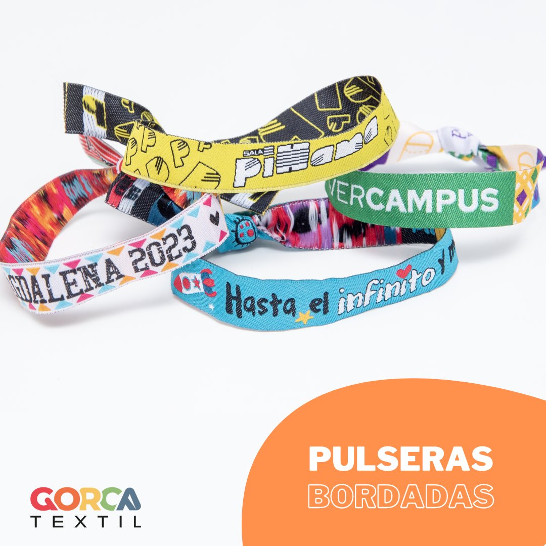 GorcaTextil's tweet image. ¡No importa si tu público es joven o adulto, si estás organizando un evento deportivo 🏅, una boda 💍 o las fiestas del pueblo 🎉! ¡Nuestras pulseras bordadas son perfectas para cualquier ocasión! Así que, ¿por qué no llevar un pedacito de tu evento contigo durante todo el año?