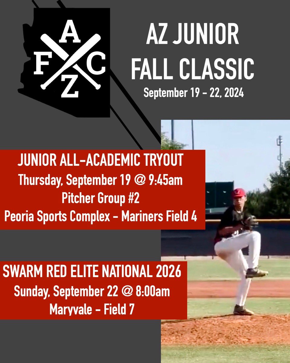 I’ll be pitching in the <a href="/AZFallClassic/">AZ Fall Classic</a> here is my schedule. <a href="/swarmredelite/">Swarm Red Elite</a>