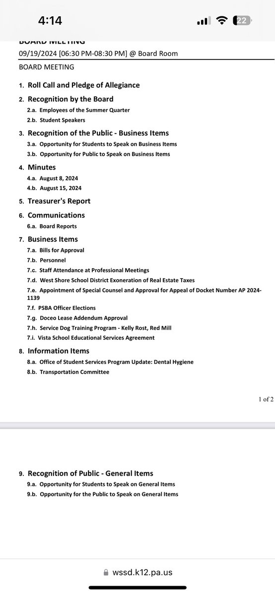 find me at danipa.bsky.social (@dani_pa) on Twitter photo Looks like the West Shore School Board might be hiring special counsel tomorrow to fight a recent <a href="/OpenRecordsPA/">Open Records in PA</a> ruling that requires members of the board majority to share their call logs (item 7e) Looks like the West Shore School Board might be hiring special counsel tomorrow to fight a recent <a href="/OpenRecordsPA/">Open Records in PA</a> ruling that requires members of the board majority to share their call logs (item 7e)