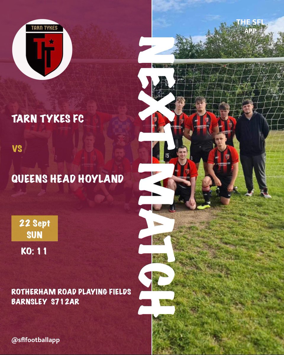Game day number 4 this Sunday as we face queens head hoyland at home in the county cup 11 am kickoff we hope to see as many people to support us as possible 

UTTT🔴⚫️🔴⚫️