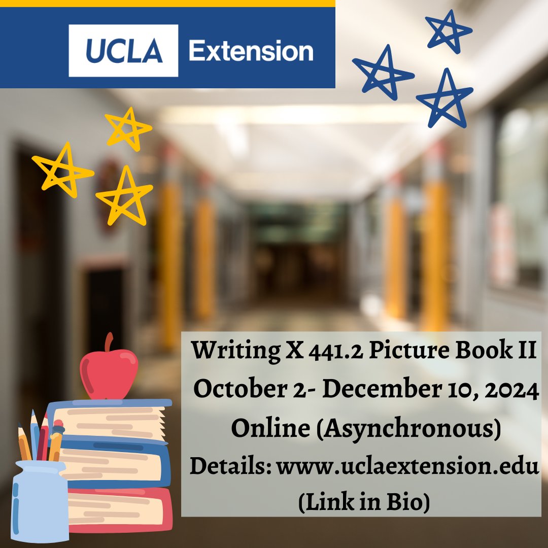 ✏️ Are you ready to take your PBk writing to the next level? I’ll be teaching PICTURE BOOK II, UCLA ext.'s intermediate course for writers with a basic understanding of the genre, soon! This 10-wk, asynchronous course begins October 2nd. uclaextension.edu/writing/creati…