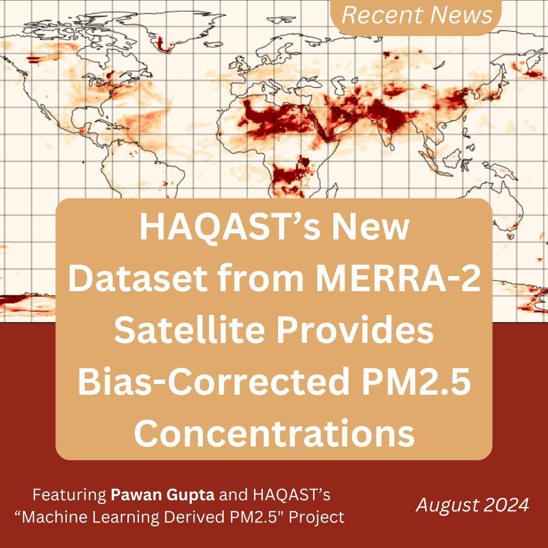 NASA HAQAST (@nasa_haqast) on Twitter photo *New dataset!*
This MERRA-2 bias-corrected global hourly surface total PM2.5 mass concentration dataset was led by HAQAST member Pawan Gupta.
<a href="/pawanpgupta/">Pawan Gupta</a>
buff.ly/3XnKBO7 *New dataset!*
This MERRA-2 bias-corrected global hourly surface total PM2.5 mass concentration dataset was led by HAQAST member Pawan Gupta.
<a href="/pawanpgupta/">Pawan Gupta</a>
buff.ly/3XnKBO7