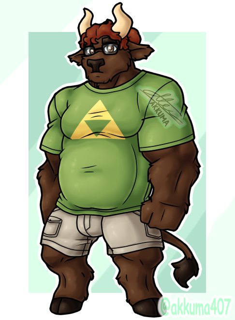 A handsome minotaur using some Greek clothes and more modern ones as well!

Com work for @/exaltedwarlock !