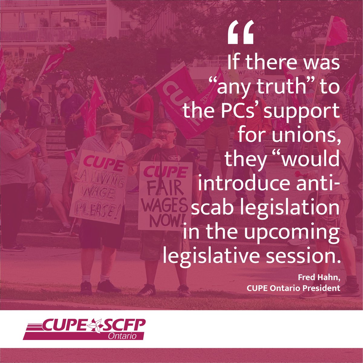The Ford PC's have shown us again and again that they don't respect workers rights. That's why we need to come together as the labour movement to fight anti-worker governments, who aim to divide and impede strikes for better working conditions. ‼️

That is exactly what we're