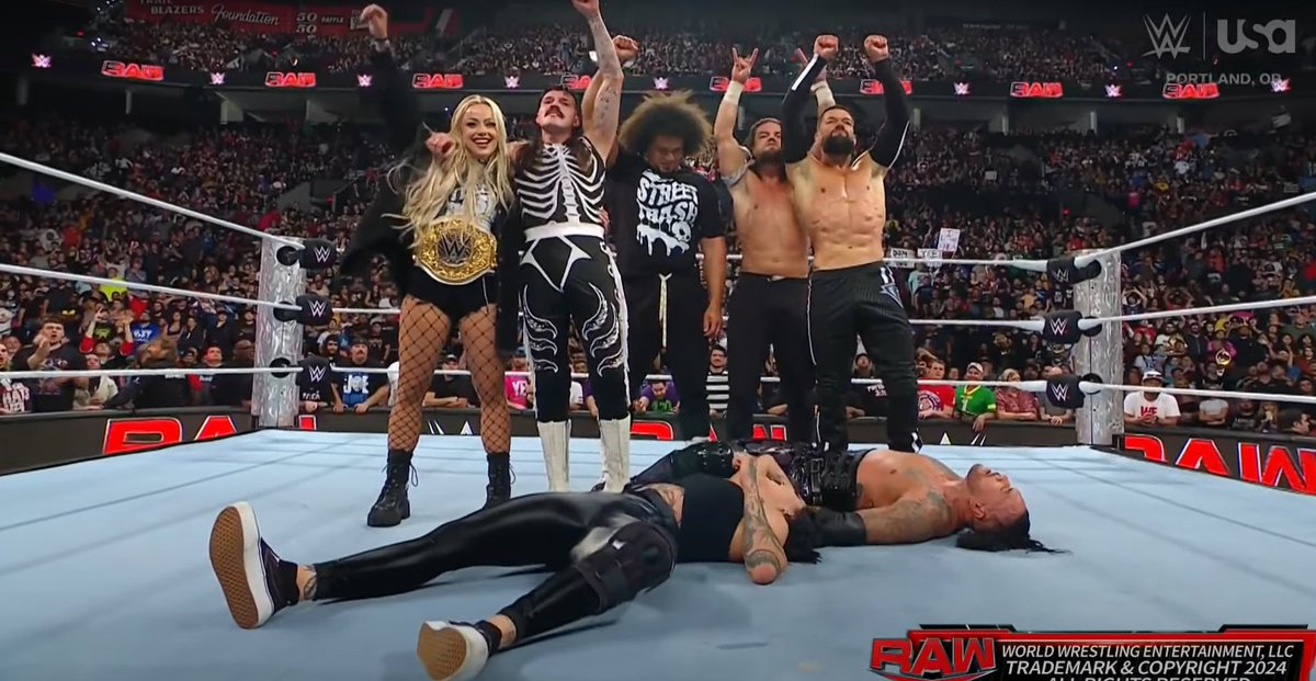 thejudgmentdayy's tweet photo. when  the judgement day destroys terror twins three times #thenewjudgementday #thejudgementday #thejudgmentday #WWERaw📷 #finnbalor #dominikmysterio #livmorgan #jdmcdonagh #carlito
@FinnBalor
@jd_mcdonagh
@DomMysterio35
@YaOnlyLivvOnce
@Litocolon279 https://t.co/QOkE28uqcd