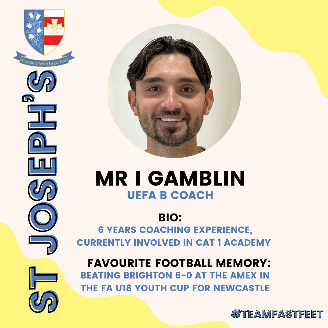 Meet the team:

Mr Gamblin has been a part of Fast Feet for over two years now.  

Mr Gamblin adds plenty of footballing experience to our team and has a great understanding of how to get the best out of our players. 

#TEAMFASTFEET