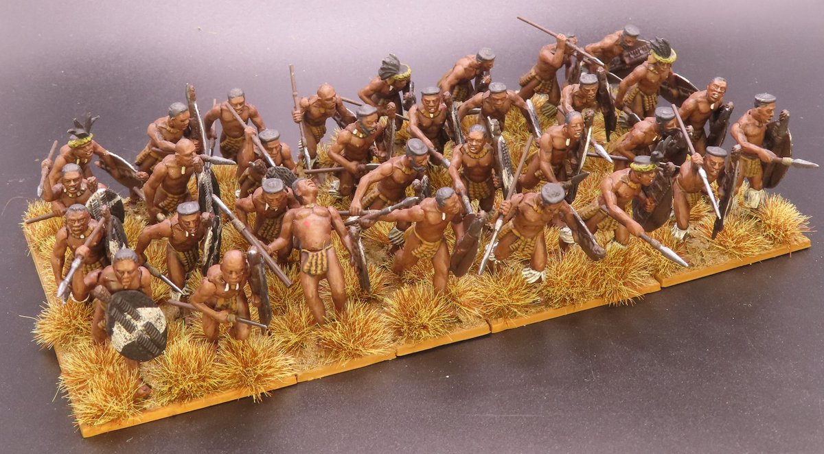 point_hq's tweet image. Some more progress on my Anglo-Zulu War project with the second Zulu unit now finished and what has been completed so far.
Up next are some rifle armed warriors and another command base 🙂
#warmongers #wargaming