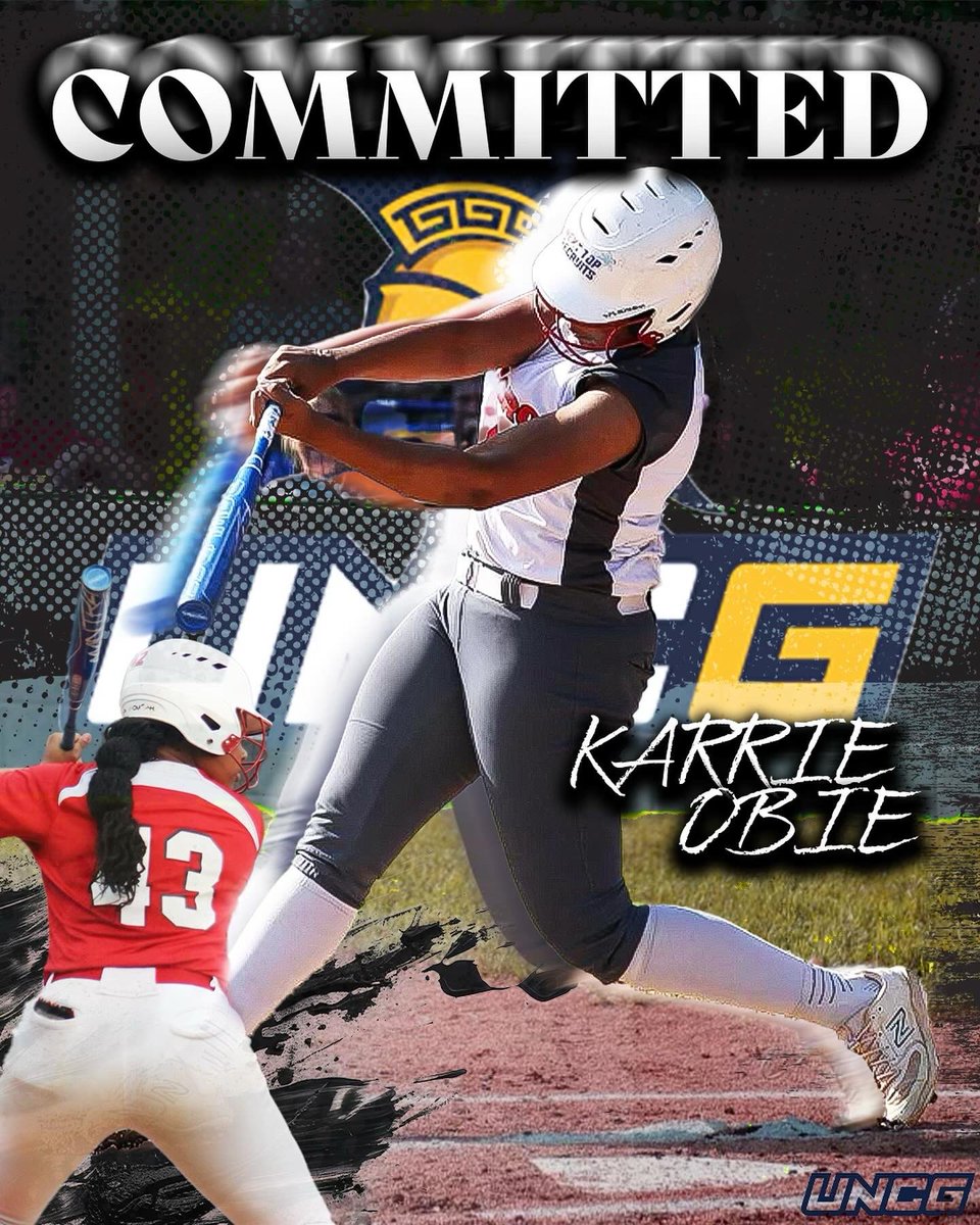 obie_karrie2026's tweet photo. Excited to announce my commitment to The University of North Carolina at Greensboro. Bleeding blue and gold 🤍💛💙! #Committed https://t.co/wKxLvrZHPU