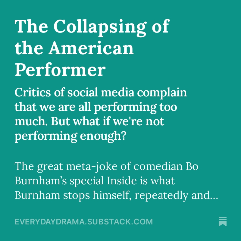 sam_berstler's tweet image. New post! I wrote about social media addiction and our refusal to embrace our nature as performers: everydaydrama.substack.com/p/the-collapsi…