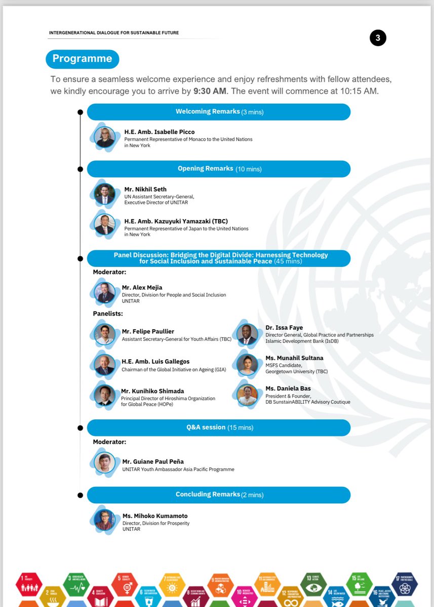 Tomorrow I will participate in this event: Intergenerational Dialogue for a Sustainable Development in the context of the Summit of the Future.