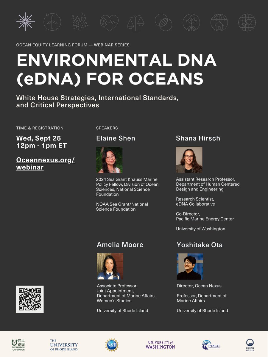 You're invited! Join us for "Environmental DNA (eDNA) for Oceans"—a live webinar where we'll discuss eDNA through the lens of White House strategies, international standards and critical perspectives on Sept 25.

Register: Oceannexus.org/webinar