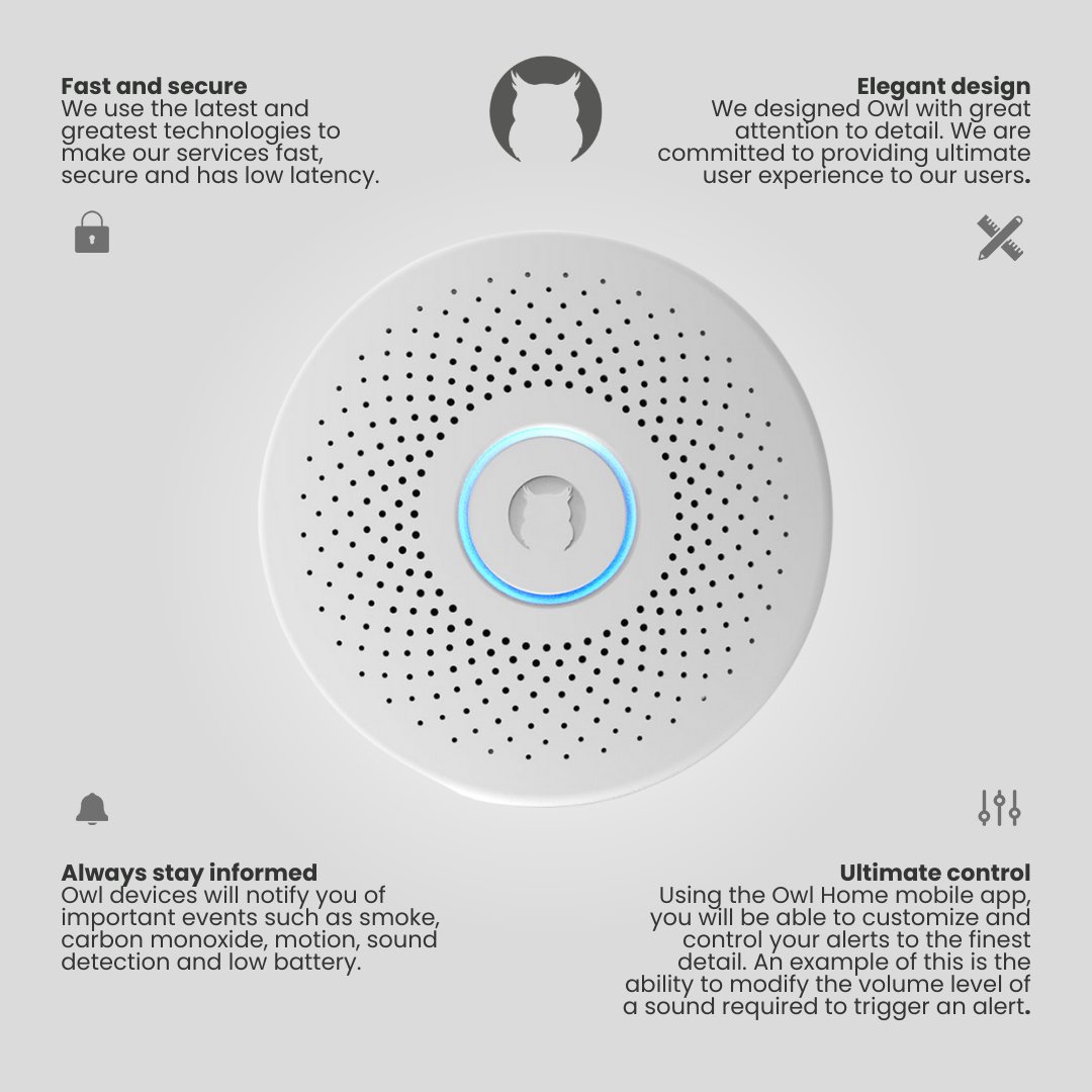 Meet Owl, your smart home guardian! 🦉 Stay informed with real-time alerts and customize everything with our app. Secure, sleek, and designed to keep you in control.🛡️ Learn more at getowlhome.com #SmartHome #HomeSecurity #IoT #HomeKit #GoogleHome