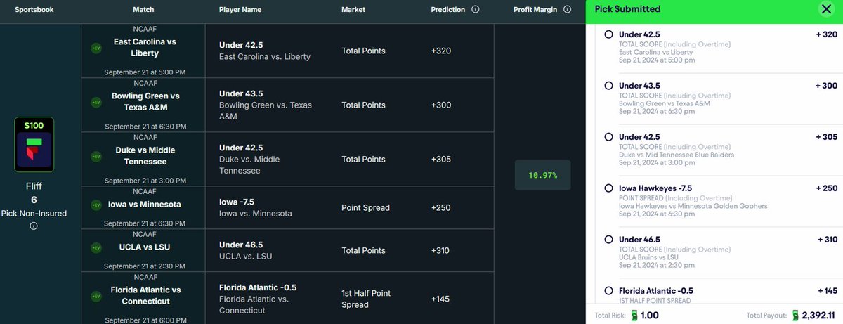 Matt Downs (@cmattdowns) on Twitter photo $1 -> $2,392🧨
Straight from the <a href="/DGFantasy/">Daily Grind Fantasy Sports</a> AI Slip Generator💪
Don't be soft....just take the slip.
I'll throw in an extra $1,000 if this hits to one person who likes+RTs this tweet😳
To be eligible, you must be following me & <a href="/DGFantasy/">Daily Grind Fantasy Sports</a>🤝 $1 -> $2,392🧨
Straight from the <a href="/DGFantasy/">Daily Grind Fantasy Sports</a> AI Slip Generator💪
Don't be soft....just take the slip.
I'll throw in an extra $1,000 if this hits to one person who likes+RTs this tweet😳
To be eligible, you must be following me & <a href="/DGFantasy/">Daily Grind Fantasy Sports</a>🤝