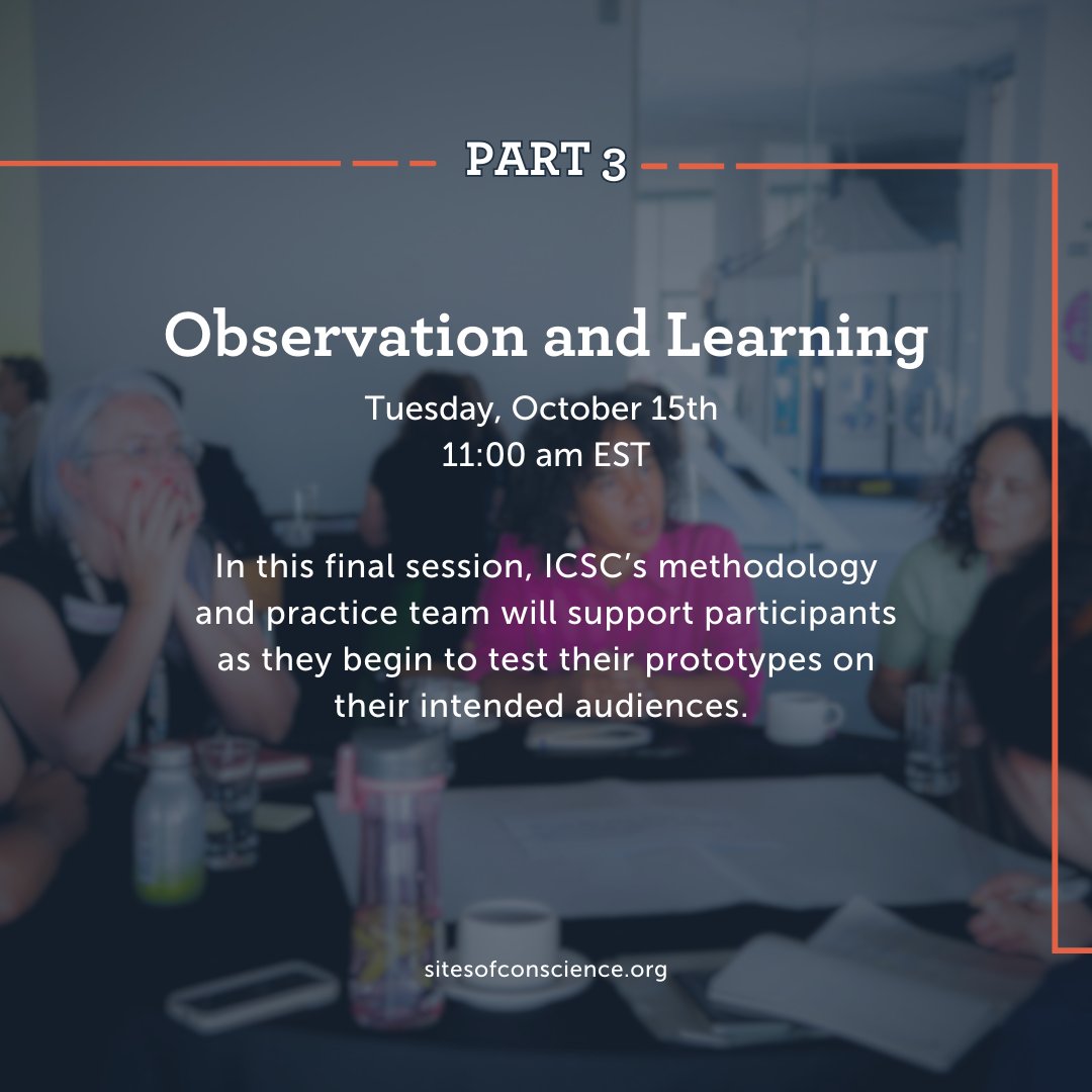 SitesConscience's tweet image. 🔍 Experimentation is key to success! Join our Prototyping Webinar Short Series to explore how #prototypes can enhance engagement at #SitesofConscience and similar organizations.

🗓️ Part 1: What’s the Question? – September 24, 11 AM EST
🗓️ Part 2: Fast, Cheap, and