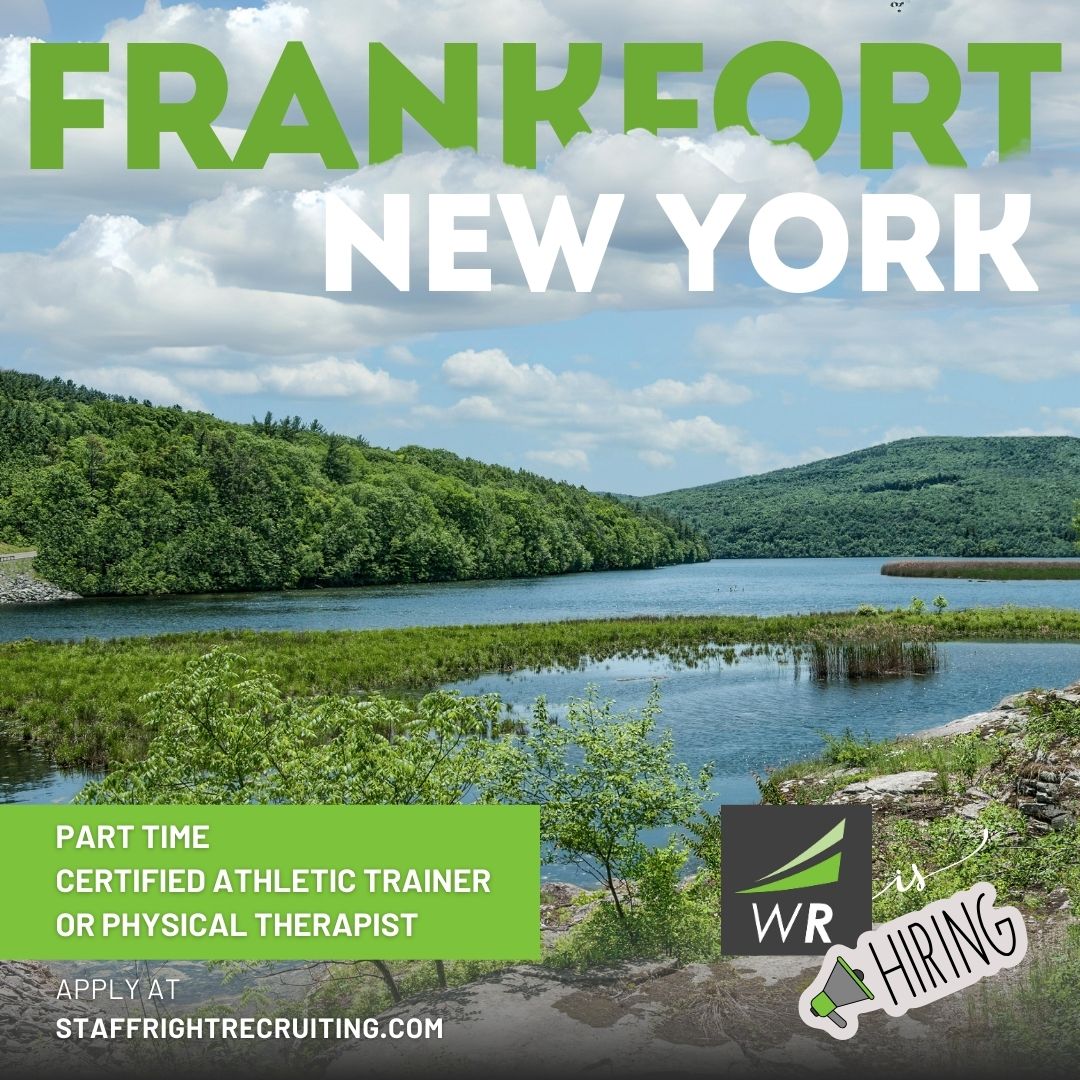 💚New Opportunity Alert in Frankfort, New York! 🌲Join the #GreenTeam as a part time #athletictrainer or #physicaltherapist. Apply today at StaffRightRecruiting.com!
#hiring #wearehiring #nowhiring #jobsearch #ptjobs #atcjobs #atjobs #upstatenyjobs #FrankfortNY