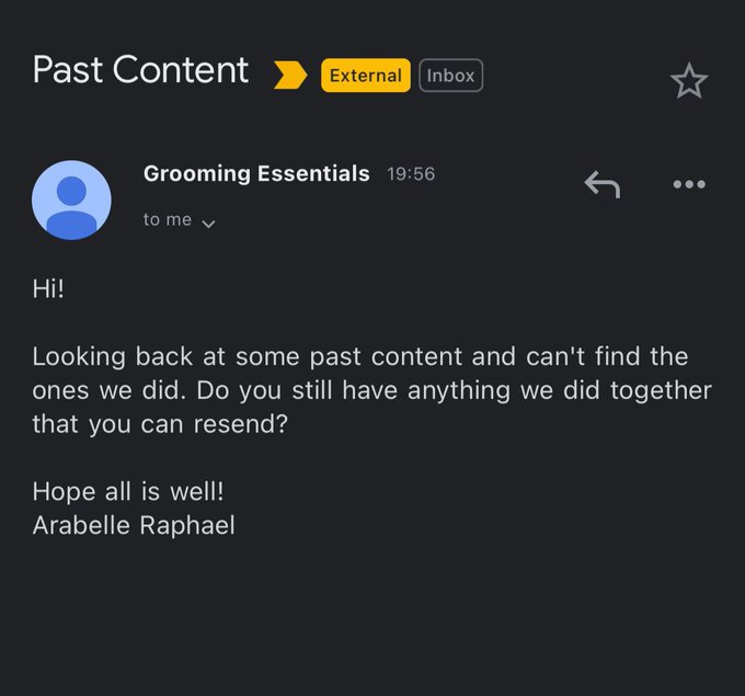 Someone has been emailing people I’ve worked with asking for copies of content pretending to be me very