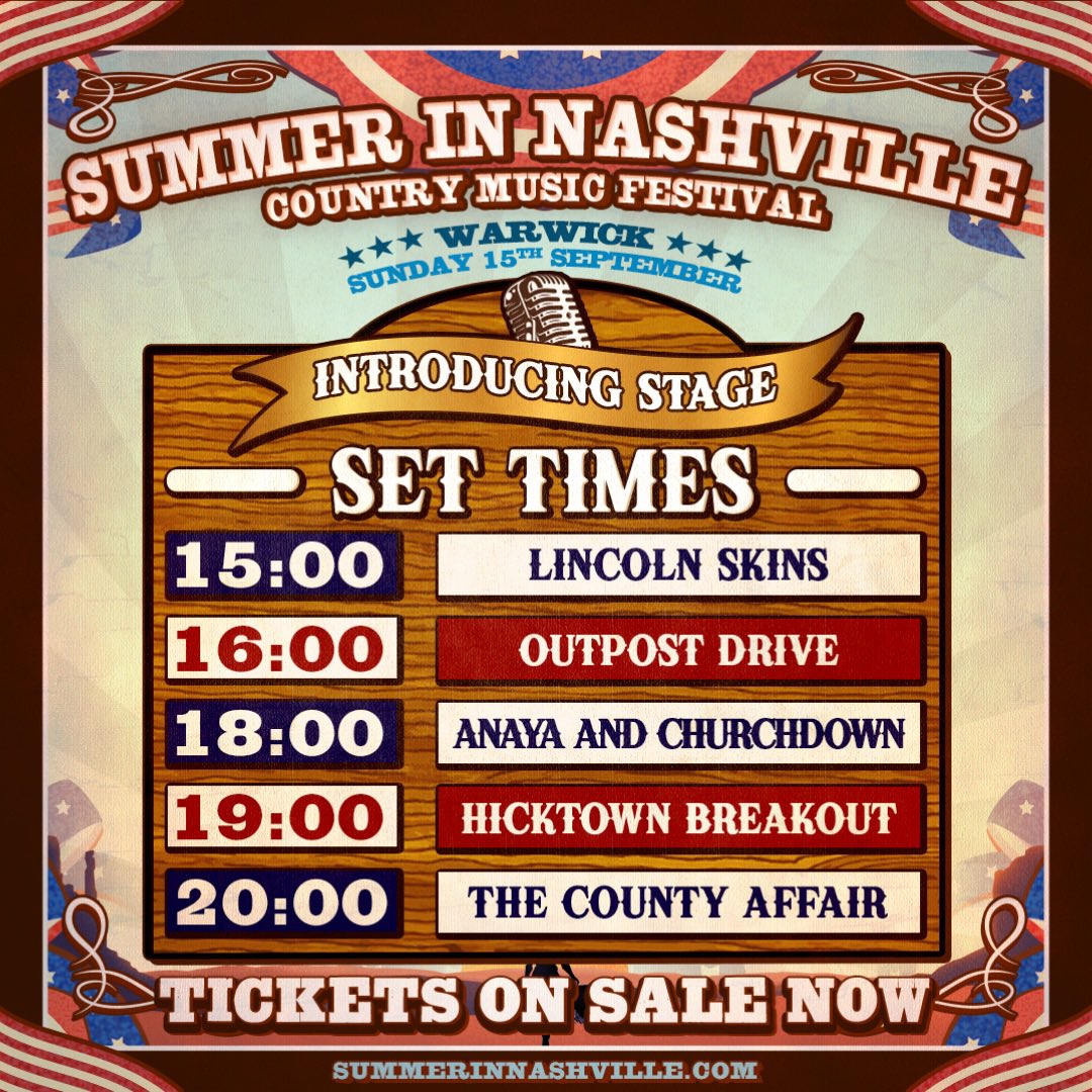 The County Affair (@thecountyaffair) on Twitter photo Great fun playing Summer in Nashville festival Sunday along with the great <a href="/HicktownBreak/">Hicktown Breakout</a> , more theatre shows to come #festival #CountryMusic #Nashville #Warwick Great fun playing Summer in Nashville festival Sunday along with the great <a href="/HicktownBreak/">Hicktown Breakout</a> , more theatre shows to come #festival #CountryMusic #Nashville #Warwick