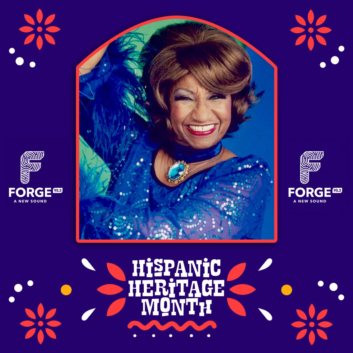 FORGE953's tweet photo. Azucar! Celia Cruz, the “Queen of Salsa,” came to represent salsa music for audiences across the world and brought visibility to Black Caribbean expression, experience, and history. #hispanicheritagemonth #forge953 #fresno #chavezmedia https://t.co/PVtw7kTXKl