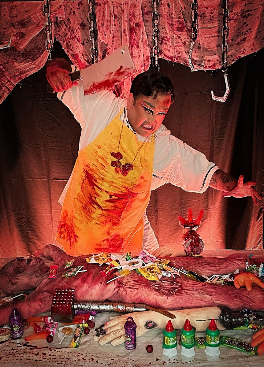 doctorJC92's tweet photo. @john_murdy Maybe also see if Latine creators can develop new kinds of stories…for example, I developed this character, El Dulcero (The Candyman) from various influences, and he is a butcher that turns people into candy and piñatas 😊 https://t.co/amzd0TQzM5