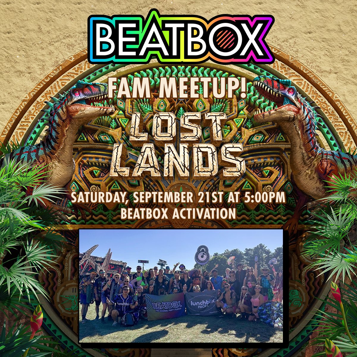 We’re bringing the fam together  with a special community meet-up hosted by our awesome BeatBox ambassadors 🎉

Join us THIS SATURDAY, Sept 20th at 5pm at our BeatBox activation to sip, chill, and connect with your fellow fam in between sets 🦕

Oh, and did we mention we’ve got a