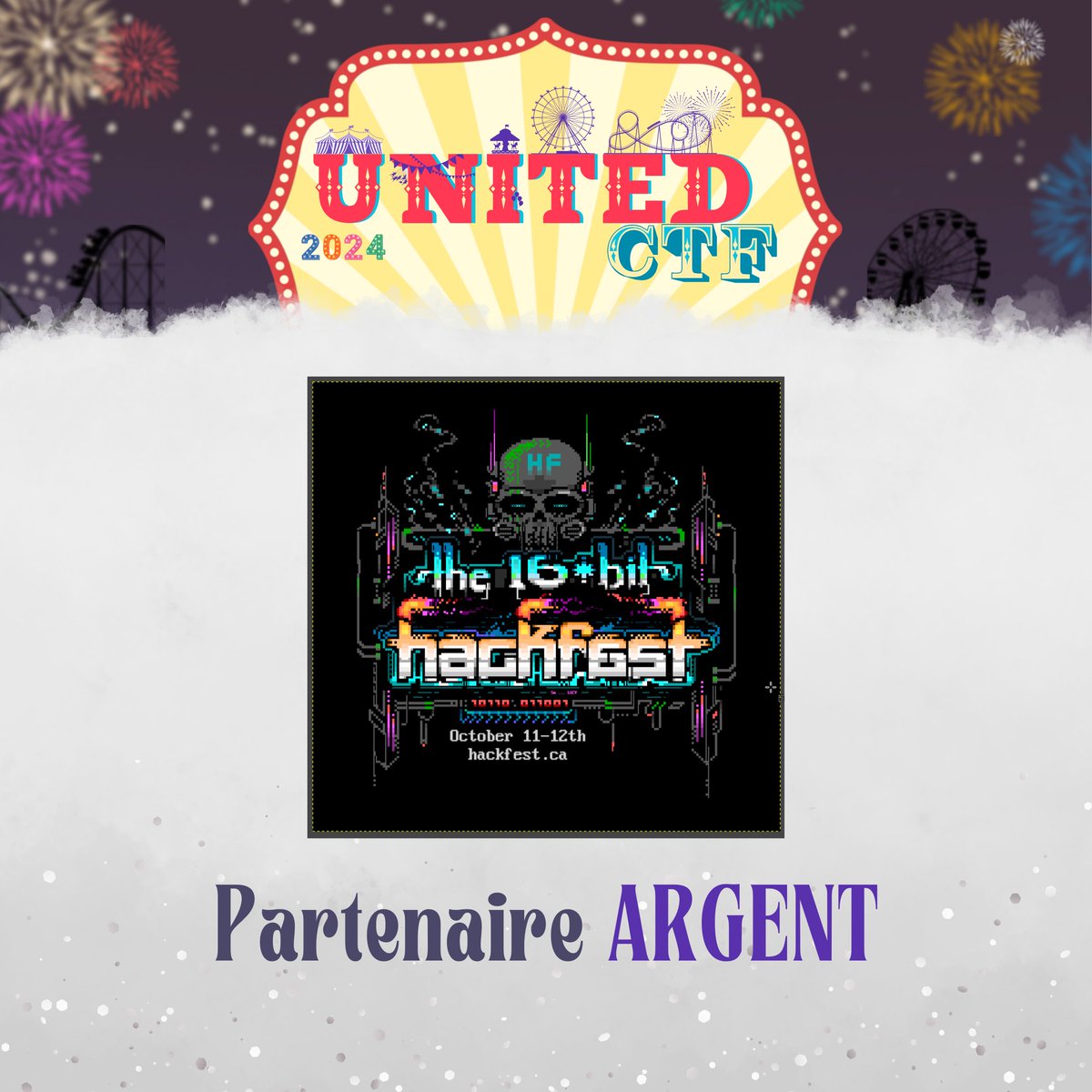 UnitedCtf's tweet photo. [4/6] Un autre partenaire [ARGENT],  @hackfest_ca !
Le Hackfest, c'est des conférences, des formations, des CTFs, des ateliers, des villages d'activités et encore plus! 👾
Renseignez-vous sur cet évènement ici :
[ https://t.co/MtAt8nFfqI ]. https://t.co/60fVn3W0O8