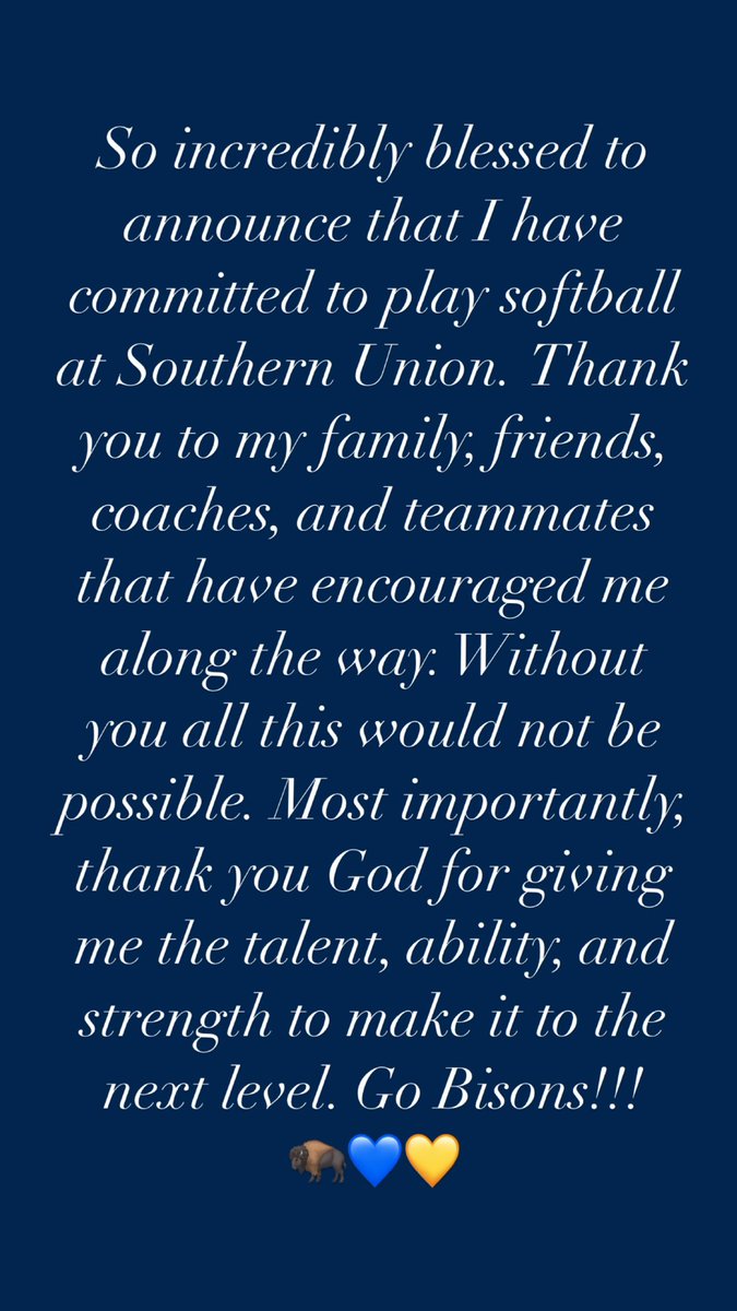 Can officially say Go Bisons!! 🦬🦬<a href="/SUSCC_softball/">Southern Union Softball</a> <a href="/ChrisSteiner20/">chris steiner-leak</a> <a href="/stealsoftball/">Southern Steal Softball</a> <a href="/AL_FuryPlatinum/">AL Fury Platinum 2024</a> <a href="/RReagan85/">Randall Reagan</a> <a href="/DHScoachjones_/">Justin Jones</a> <a href="/lbpowell12/">Brooke Powell</a>  <a href="/SoftballDaphne1/">Daphne Softball</a> <a href="/laird14/">Jenny Laird</a> <a href="/coach_RichMyers/">Rich Myers</a>