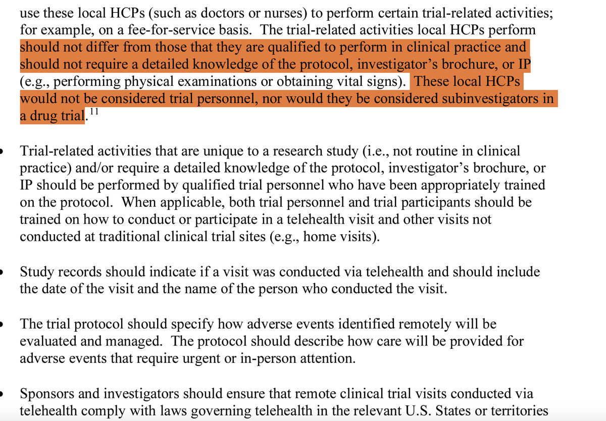 Its here!

<a href="/US_FDA/">U.S. FDA</a> guidance on Conducting Clinical Trials With Decentralized Elements is out!

Protocols should specify whether
- Telehealth visits is appropriate
- Local health care providers can conduct study visits 

fda.gov/regulatory-inf…