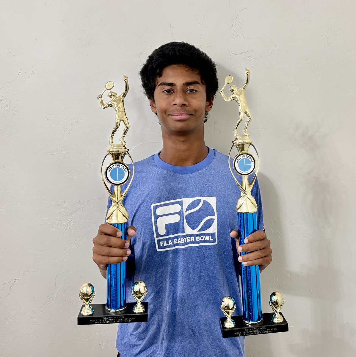 Tuckertennis's tweet photo. 🎾 Congratulations to Krishna Bhadriraju for an outstanding performance at the L4 Open at La Fortune Park, Tulsa! 🏆 2nd place in Boys 16s Singles and 1st place in Boys 16s Doubles! 💪 Keep up the great work, Krishna! #TuckerTennis #GenesisHealthClubs https://t.co/JInv7ZDWxl
