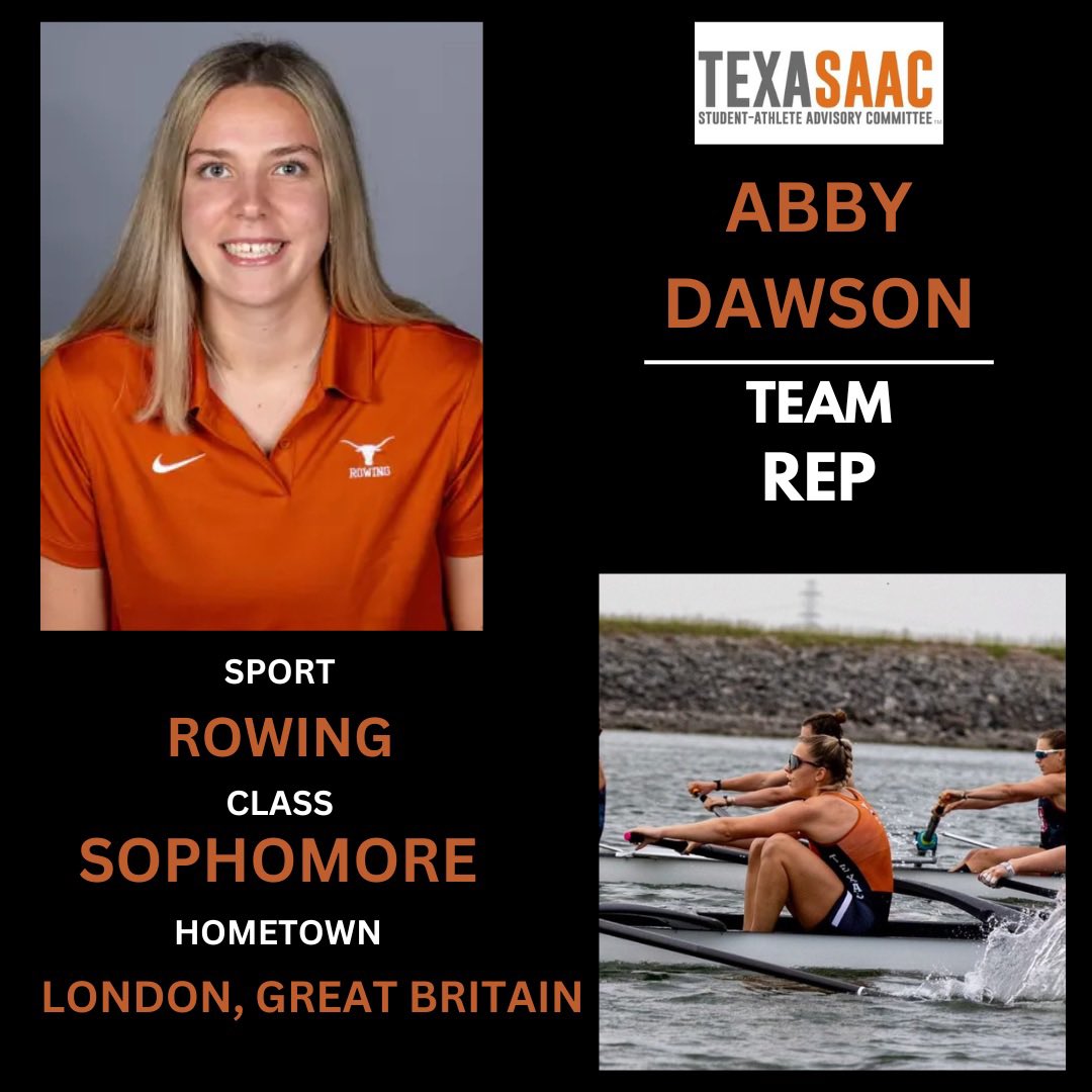 TexasSAAC's tweet image. Next up is our Rowing team reps! So excited to have Abby Dawson, Amy Werner, and Taryn Kooyers as our Rowing SAAC reps!๐ฃ๐ผโโ๏ธ๐ค๐ผ
