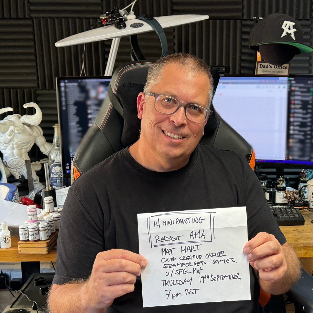 Mat Hart will be hanging out in r/minipainting tomorrow for his own AMA! Be sure to swing by at 7pm BST, where he’ll be answering all your burning questions about the return of P3 Paint 🎨

reddit.com/r/minipainting…

#P3Paint #P3Paints #MiniaturePainting #HobbyPainting