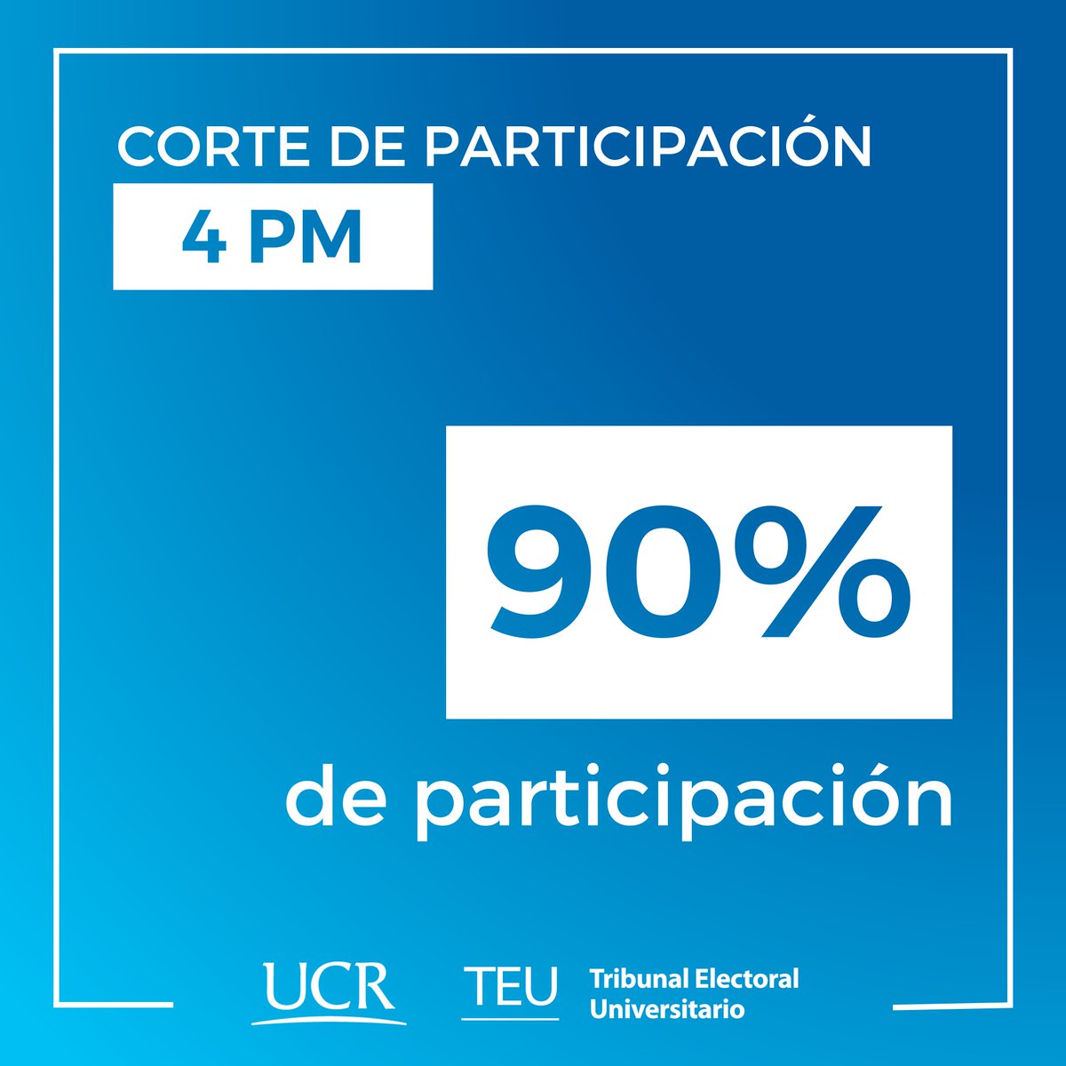 Al ser las 4 pm el corte de votación indica una participación del 90% del padrón. 🌻🗳️