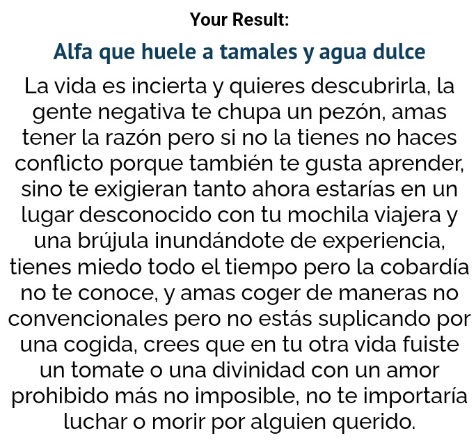 El resultado más curioso de la vida, pero tampoco está tan equivocado.