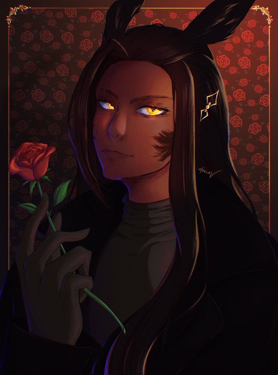 emmie62995's tweet photo. So I commissioned a friend of mine to draw my boy Zylas and she captured him perfectly!!! Those eyes…✨✨✨
Anyone else get slight phantom of the opera vibes? 🌹👀

@MellaTV seriously, she did so good!!! https://t.co/B1E5E1H5uL