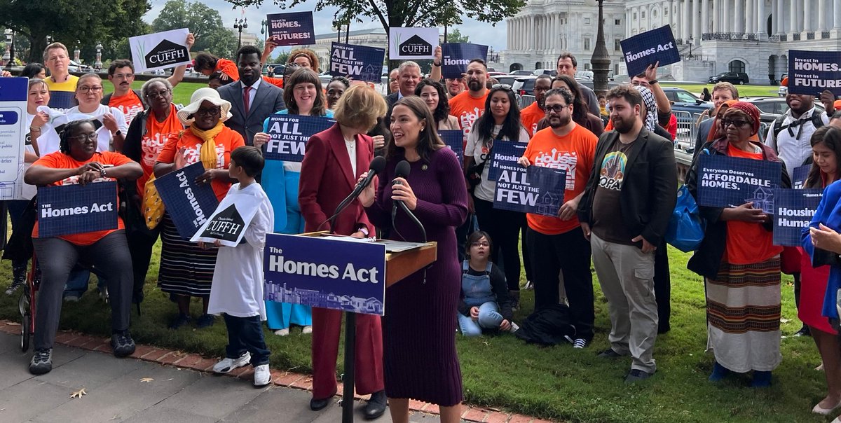 The NYS Tenant Bloc (@tenantbloc) on Twitter photo Today,<a href="/AOC/">Alexandria Ocasio-Cortez</a> and <a href="/SenTinaSmith/">Tina Smith</a> introduced the #HomesAct, a bold new plan to build millions of homes for the public good -- instead of real estate industry profits.
Our coalition stood with them to launch this new leg, based our own NY Social Housing Development Authority bill! Today,<a href="/AOC/">Alexandria Ocasio-Cortez</a> and <a href="/SenTinaSmith/">Tina Smith</a> introduced the #HomesAct, a bold new plan to build millions of homes for the public good -- instead of real estate industry profits.
Our coalition stood with them to launch this new leg, based our own NY Social Housing Development Authority bill!