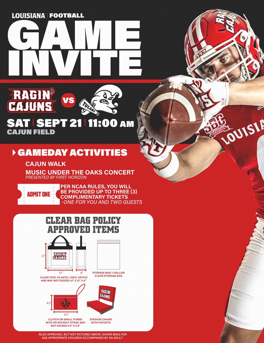 I Will Be Attending ULL This Saturday Vs Tulane 🌶️🤘<a href="/RaginCajunsFB/">Louisiana Ragin’ Cajuns® Football</a> <a href="/LouisianaCommu1/">Community Christian College Crusaders</a> <a href="/_CoachLou_/">Djuan Louviere (Coach Lou) 🇭🇹🏴‍☠️</a>
