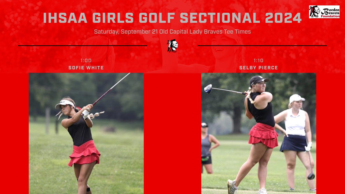 Sectional tee times are set! ⛳️
Saturday at the beautiful Old Capitol Golf Club. It’s been a great season for these two and they are excited for post season play! Go Braves! <a href="/bordenathletics/">Borden Athletics</a> <a href="/indianahsgolf/">Indiana HS Golf</a>