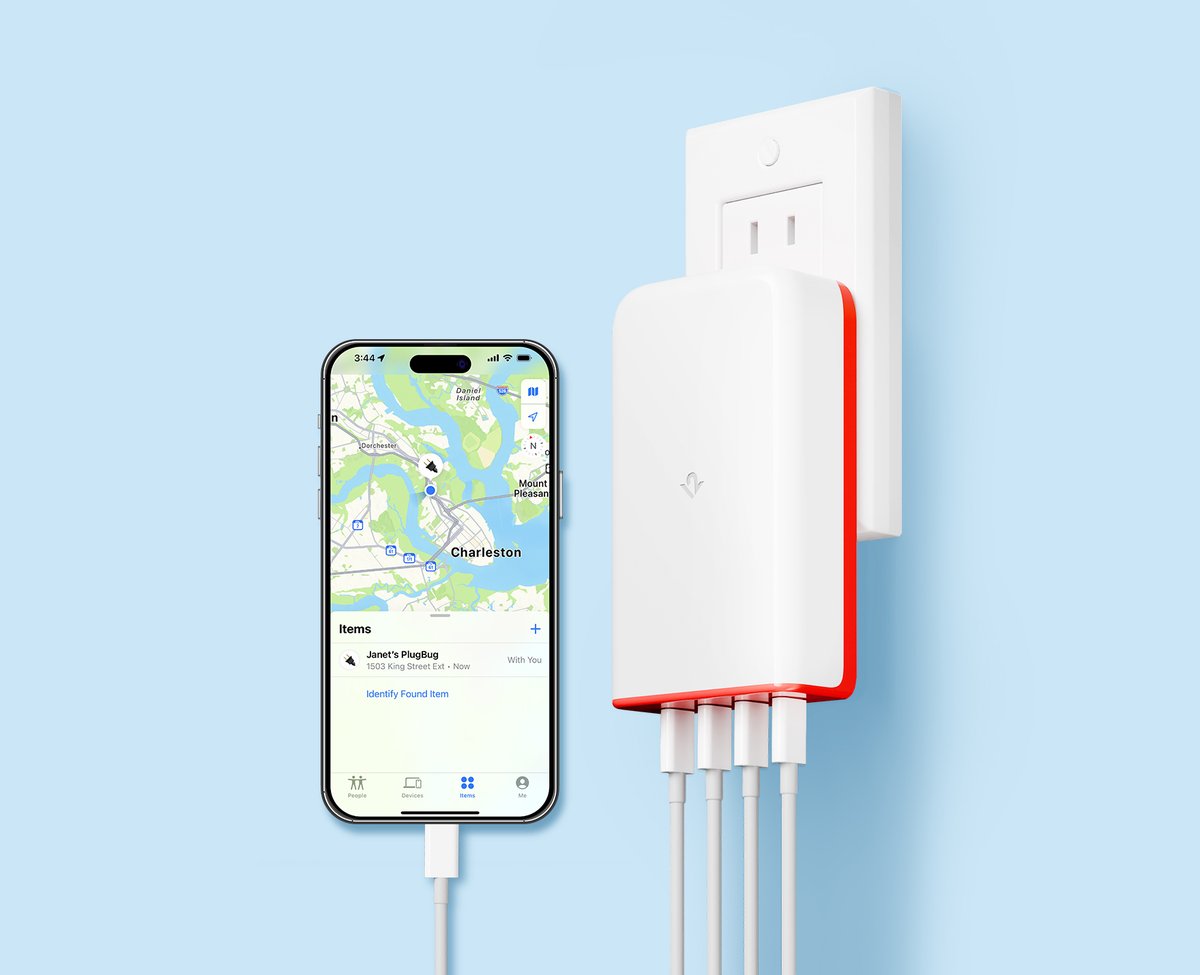 twelvesouth's tweet image. Meet the future of fast charging! PlugBug with Find My isn’t just quick, it’s intelligent. It adjusts power for your devices, making sure you get the speed you need. Power up all your devices with a single, locatable plug here bit.ly/4cOUjgQ #FastCharge #PlugBug